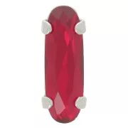 Cristallo incastonato Aurora A4161 Long Classical Oval 15x5 mm Rhodié - Ruby x1
