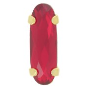 Cristallo incastonato Aurora A4161 Long Classical Oval 15x5 mm - Ruby x1|raw }}