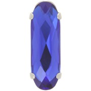 Cristallo incastonato Aurora A4161 Long Classical Oval 21x7 mm Rodio - Capri Blue|raw }}