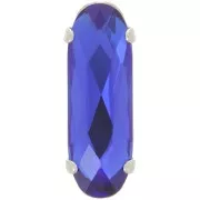 Cristallo incastonato Aurora A4161 Long Classical Oval 21x7 mm Rodio - Capri Blue