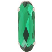 Cristallo incastonato Aurora A4161 Long Classical Oval 21x7 mm Rodio- Emerald x1|raw }}