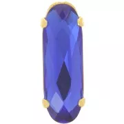 Cristallo incastonato Aurora A4161 Long Classical Oval 21x7 mm Dorato - Capri Blue