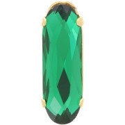 Cristallo incastonato Aurora A4161 Long Classical Oval 21x7 mm Dorato - Emerald x1|raw }}