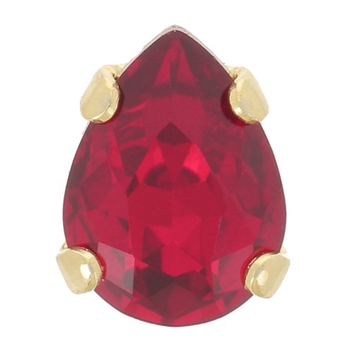Cristallo incastonato Aurora A4320 Goccia 8x6 mm - Oro - Ruby x1