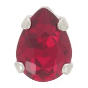 Cristallo incastonato Aurora A4320 Goccia 8x6 mm - Rodio - Ruby x1