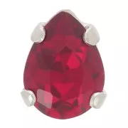 Cristallo incastonato Aurora A4320 Goccia 8x6 mm - Rodio - Ruby x1