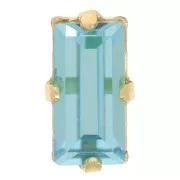 Cristallo con castone Aurora A4500 10x5mm - dorato- Aquamarine x1