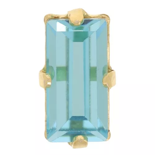 Cristallo con castone Aurora A4500 10x5mm - dorato- Aquamarine x1