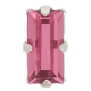 Cristallo con castone Aurora A4500 Baguette 10x5 mm - Rodio - Rosa x1|raw }}