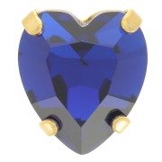 Cristallo incastonato Aurora A4831 Antique Heart 11x10 mm - Oro - Capri Blue x1