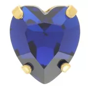 Cristallo incastonato Aurora A4831 Antique Heart 11x10 mm - Oro - Capri Blue x1