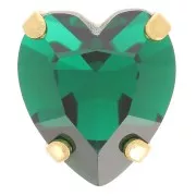 Cristallo incastonato Aurora A4831 Antique Heart 11x10 mm - Oro - Emerald x1