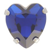 Cristallo incastonato Aurora A4831 Antique Heart 11x10 mm - Rodio - Capri Blue x1|raw }}
