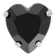 Cristallo incastonato Aurora A4831 Antique Heart 11x10 mm - Rodio - Jet x1