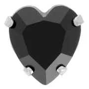 Cristallo incastonato Aurora A4831 Antique Heart 11x10 mm - Rodio - Jet x1