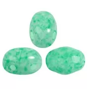 Perle in vetro Samos® di Puca® 7x5 mm Milky Green Turquoise x10g