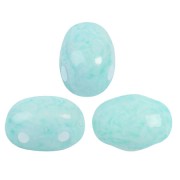 Perle in vetro Samos® di Puca® 7x5 mm Milky Turquoise x10g|raw }}