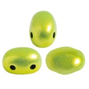 Perle in vetro Samos® di Puca® 7x5 mm Metalust Electric Green x10g