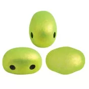 Perle in vetro Samos® di Puca® 7x5 mm Metalust Electric Green Mat x10g