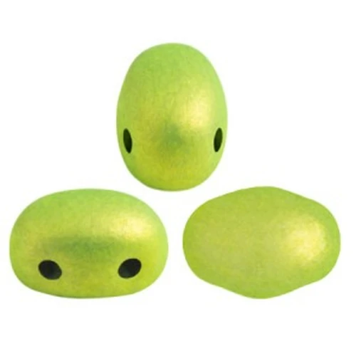 Perle in vetro Samos® di Puca® 7x5 mm Metalust Electric Green Mat x10g