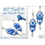 Perle in vetro Samos® di Puca® 7x5 mm Metalust Turquoise Mat x10g