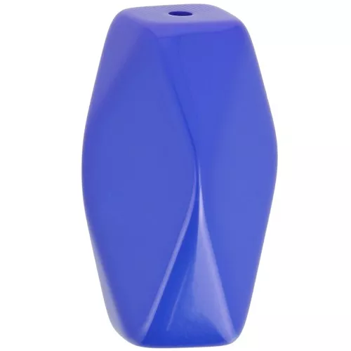 Perlina tubolare esagonale in resina opaca 25x15 mm - Blu reale x1