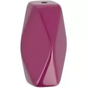 Perlina tubolare esagonale in resina opaca 25x15 mm - Melanzana x1