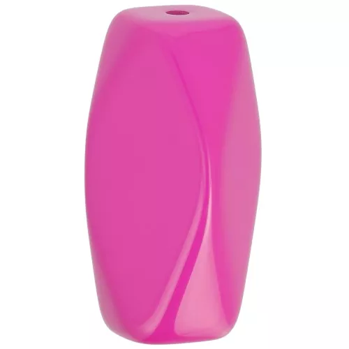 Perlina tubolare esagonale in resina opaca 25x15 mm - Fucsia x1