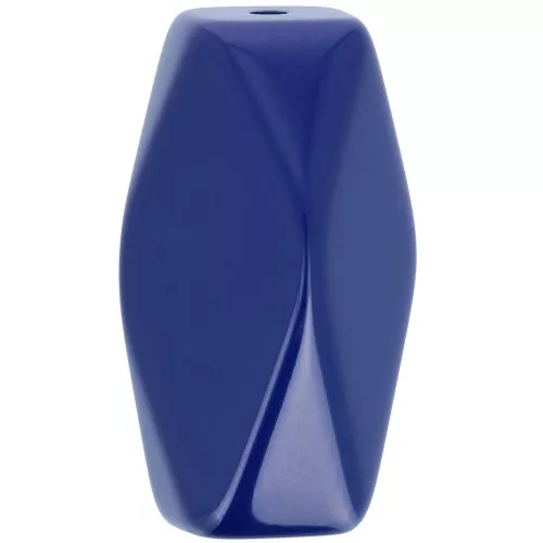 Perlina tubolare esagonale in resina opaca 25x15 mm - Blu navy x1