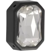 Castone ottagonale in plastica per cabochon 4627 18x13 mm - Nero x1