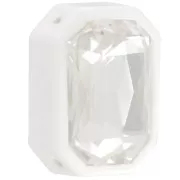 Castone ottagonale in plastica per cabochon 4627 18x13 mm - Bianco x1