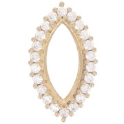 Castone navetta 4200 15x7 mm con ossidi di zirconio - Ottone grezzo - Cristallo