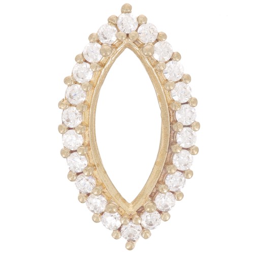 Castone navetta 4200 15x7 mm con ossidi di zirconio - Ottone grezzo - Cristallo