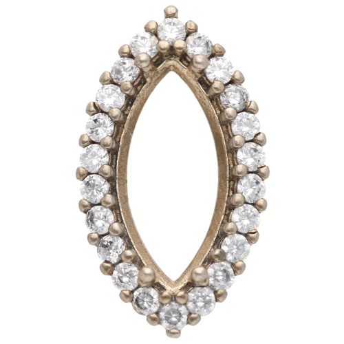 Castone navetta 4200 15x7 mm con ossidi di zirconio - Ottone grezzo - Cristallo