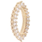 Castone navetta 4200 15x7 mm con ossidi di zirconio - Ottone grezzo - Cristallo