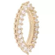 Castone navetta 4200 15x7 mm con ossidi di zirconio - Ottone grezzo - Cristallo