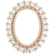 Castone ovale 4120 14x10 mm con ossidi di zirconio - Ottone grezzo - Cristallo