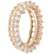 Castone ovale 4120 14x10 mm con ossidi di zirconio - Ottone grezzo - Cristallo