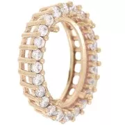 Castone ovale 4120 14x10 mm con ossidi di zirconio - Ottone grezzo - Cristallo