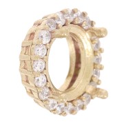 Castone tondo 1088 8 mm con ossidi di zirconio - Ottone grezzo - Cristallo