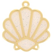 Pendente conchiglia 25x23mm vetroresina- Oro fino - Nudo - Argento glitterato