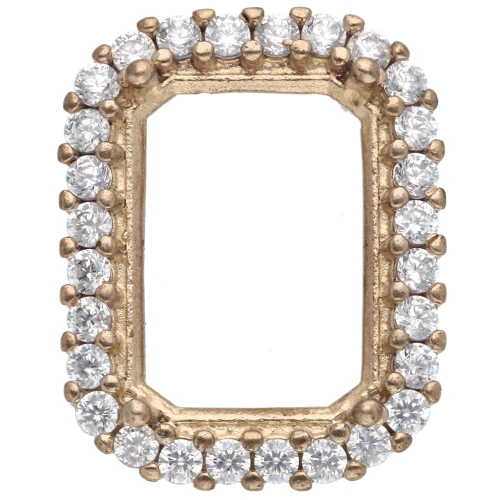 Castone rettangolo 4610 14x10 mm - ossidi di zirconio - ottone grezzo- cristallo