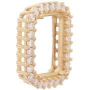 Castone rettangolo 4610 14x10 mm - ossidi di zirconio - ottone grezzo- cristallo