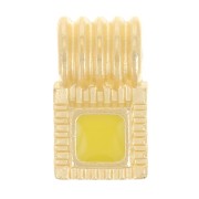 Mini pendente quadrato striato 10x6 mm in resina - Dorato con oro fino - Giallo x1|raw }}