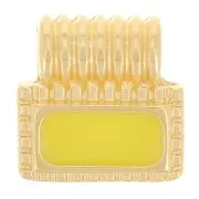 Mini pendente rettangolo da 10 mm in resina - Dorato in oro fino - Giallo x1