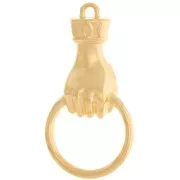 Pendente a mano 33x17 mm - Dorato in oro fino x1