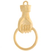 Pendente a mano 33x17 mm - Dorato in oro fino x1