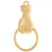 Pendente a mano 33x17 mm - Dorato in oro fino x1