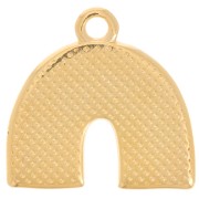 Pendente arcobaleno 16x17 mm in resina - Dorato con oro fino - Multi-blu x1