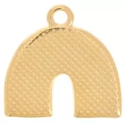 Pendente arcobaleno 16x17 mm in resina - Dorato con oro fino - Multi rosa x1